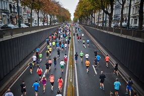 Running people at Street Marathon