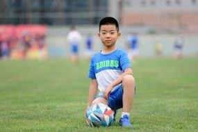 teenager on the football field