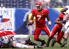 quarterback in american football close up