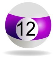drawn ball for billiards number 12