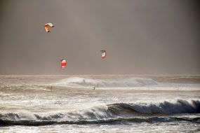 windsurfing over the ocean