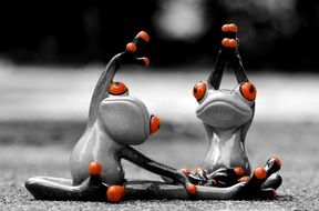 stretching funny frogs