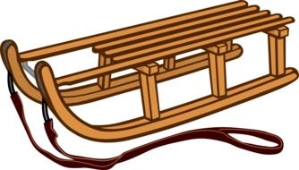 Luge Sledge on white background