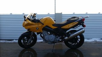 Beautiful yellow sport bike