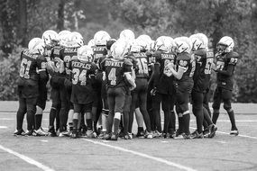 Football team monochrome photo