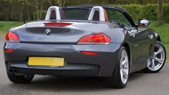 rear view of a luxury BMW sports car