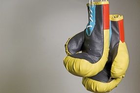 boxing gloves on a gray background