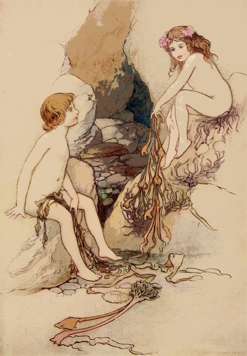 vintage picture of boy and girl