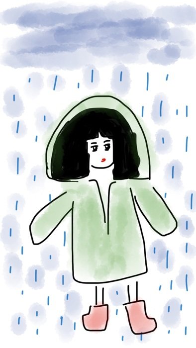 girl in the rain as a picture