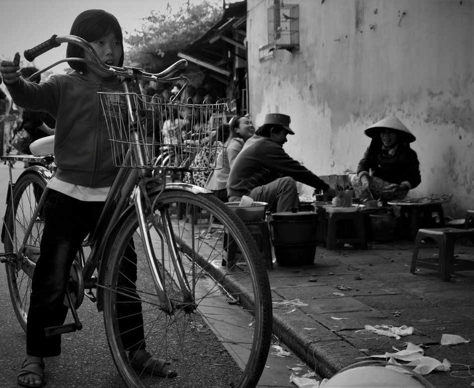 black and white photo of the life in Vietnam