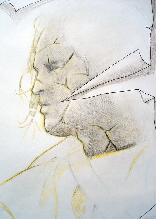 torn schematic image of a man