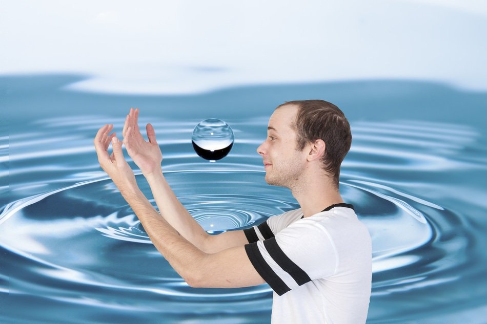 clipart of Caucasian Man with water drop