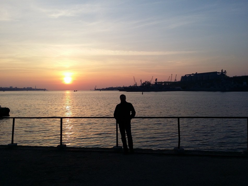 photo of a man on the embankment in Sevastopol