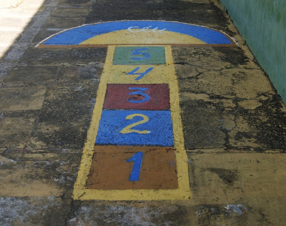 Hopscotch on the floor