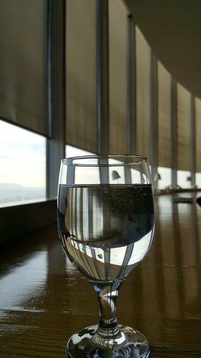 glass of water striped photo