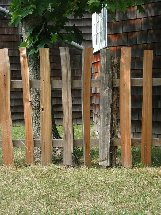 wooden fence in the farmyard
