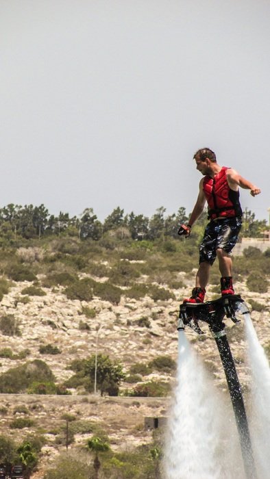 extreme sport on fly board