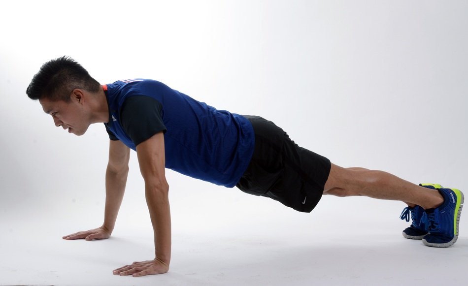athlete in shape with physical exertion