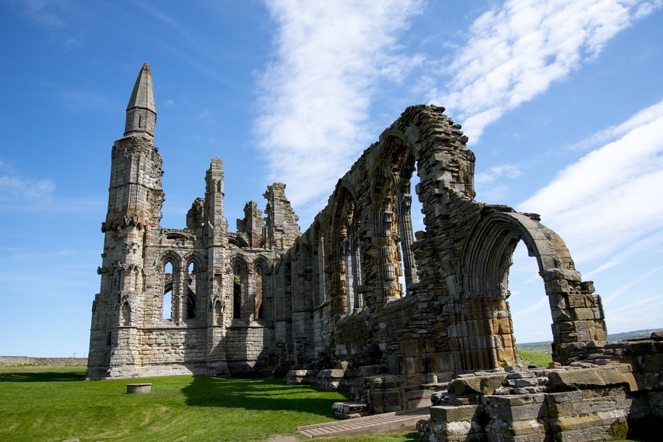 ruins of abbey whitby in england
