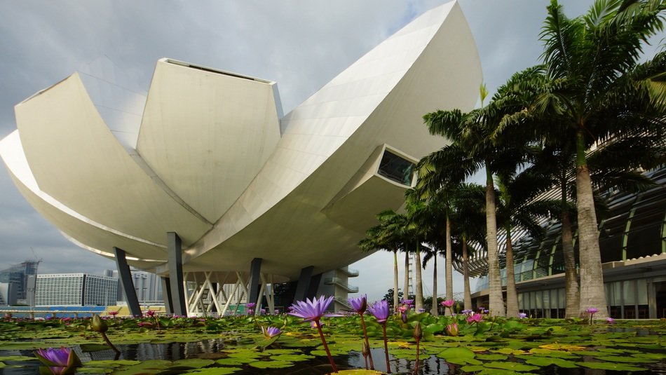 Landmark is in shape of lotus flower in Singapore