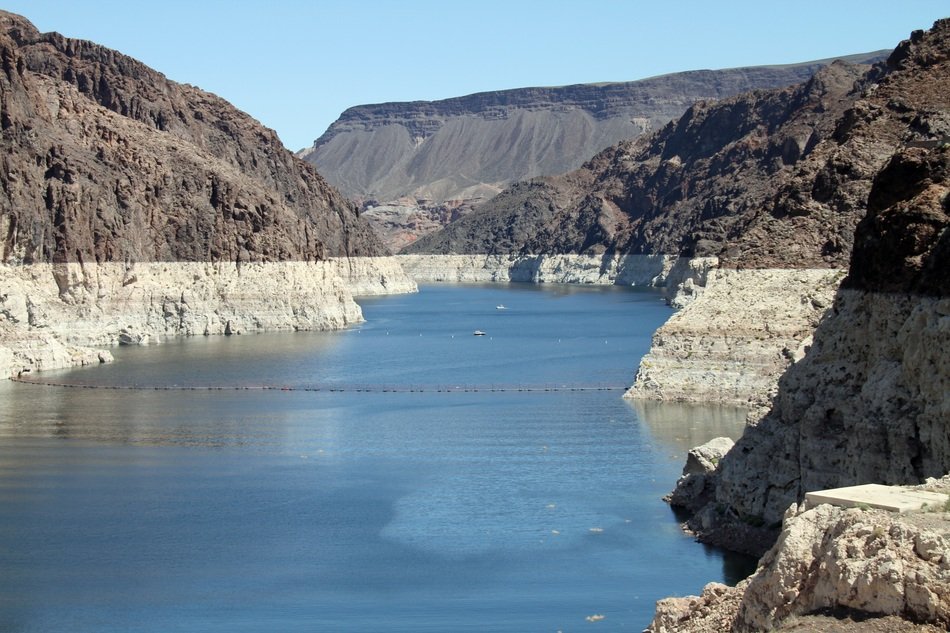 Hoover Dam in the canyon