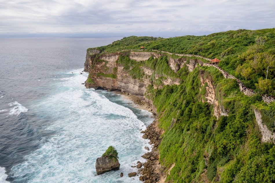 panoramic view of the green coast in bali