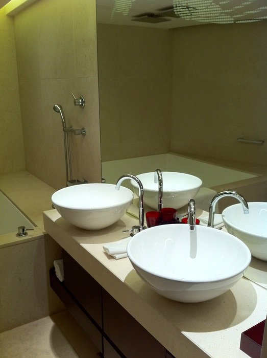 bathroom in a hotel in budapest