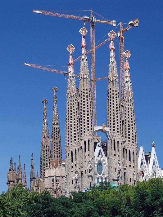 Beautiful colorful Sagrada Familia in Barcelona