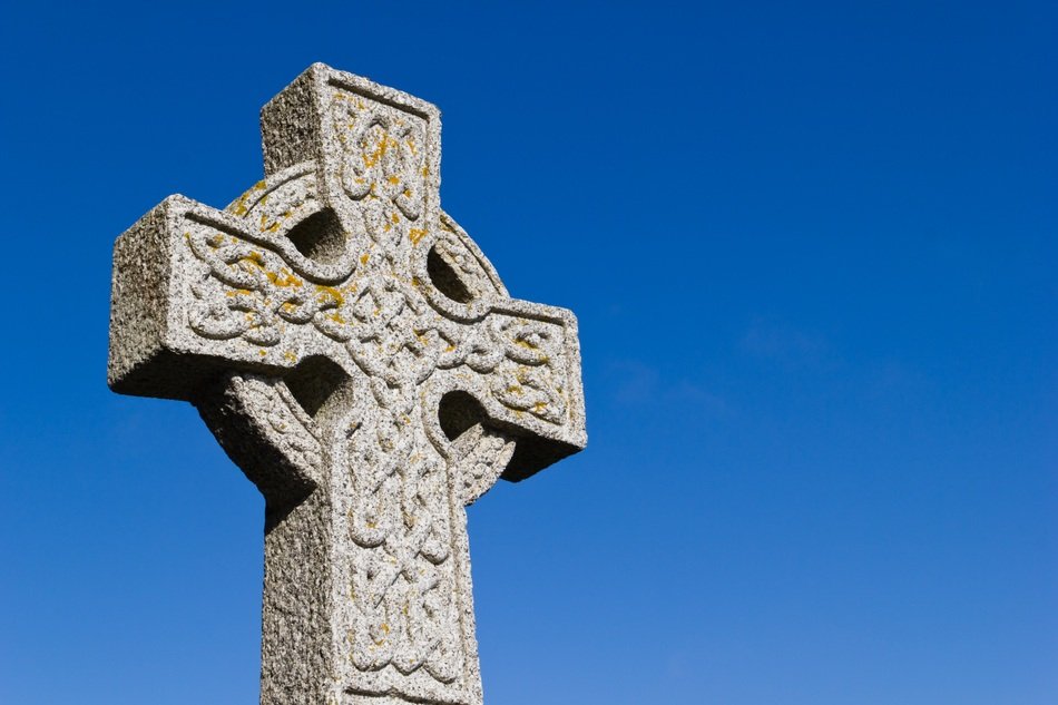 stone celtic cross in scotland