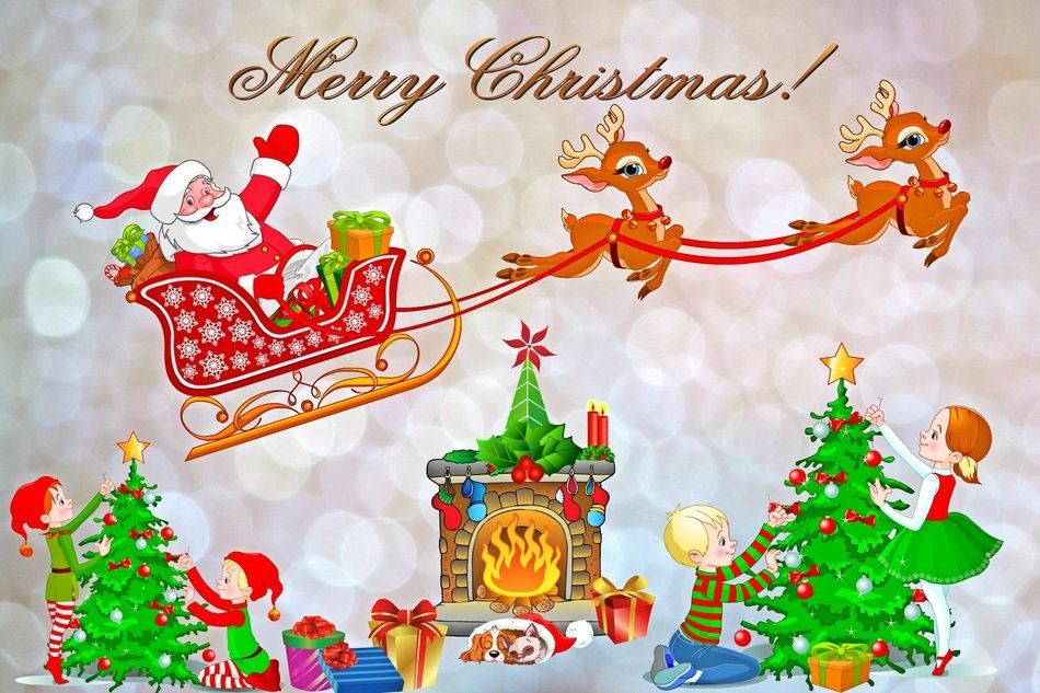 christmas on colorful card