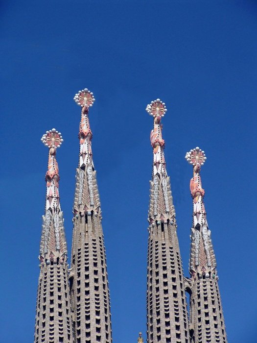 spiers of the cathedral in barcelona
