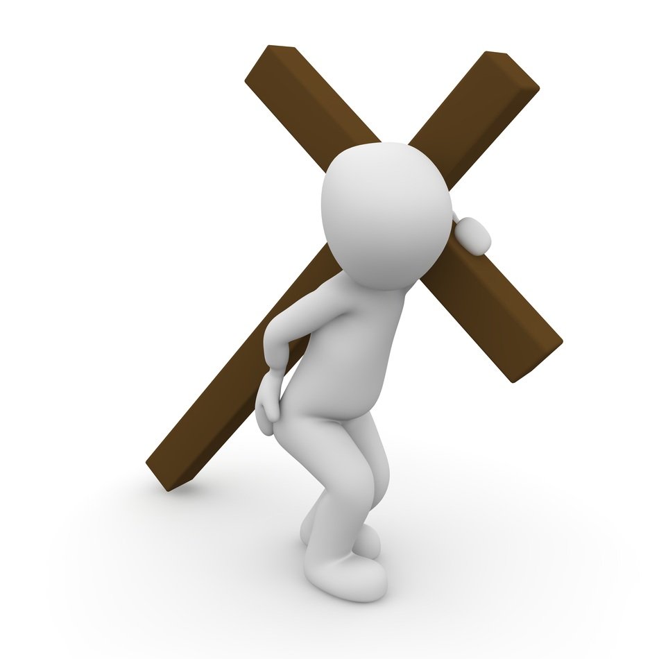 figure of a man with a cross