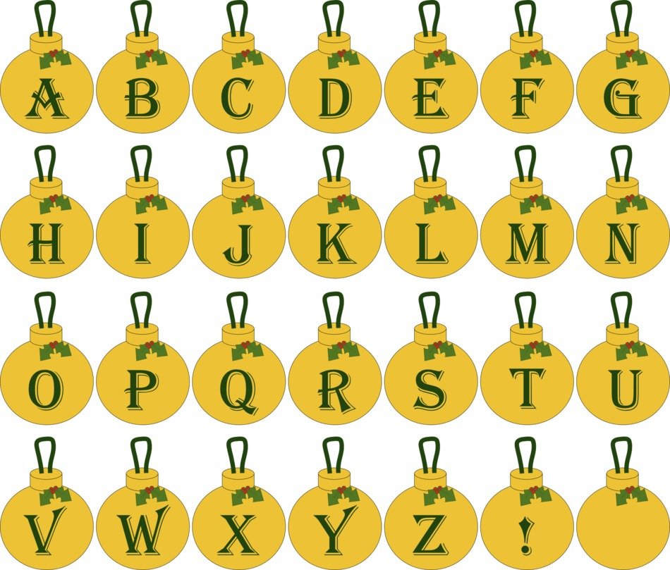 english alphabet on gold coins