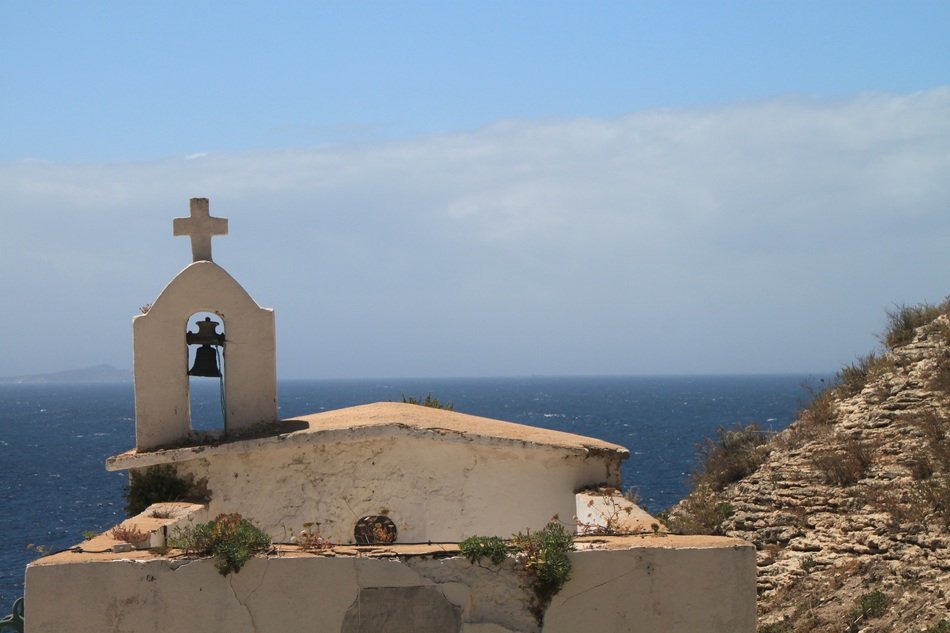 church stands on a rock in corsica