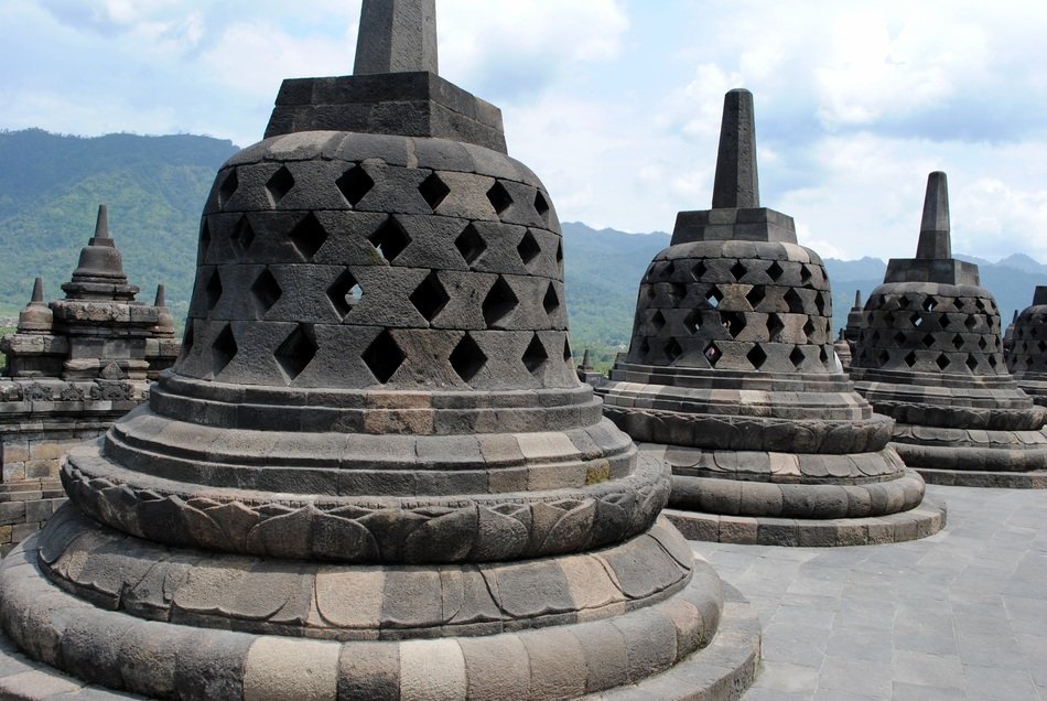 old Borobudur as a temple complex in Indonesia