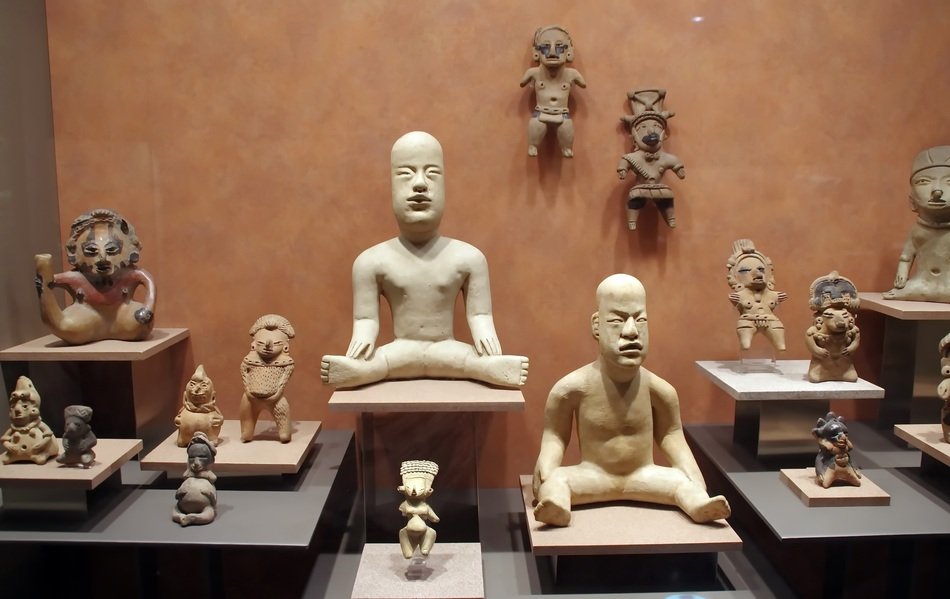 statues at the anthropological museum in mexico