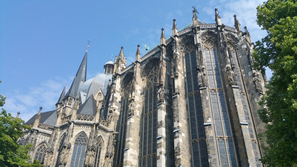 Big Charlemagne cathedral in Aachen