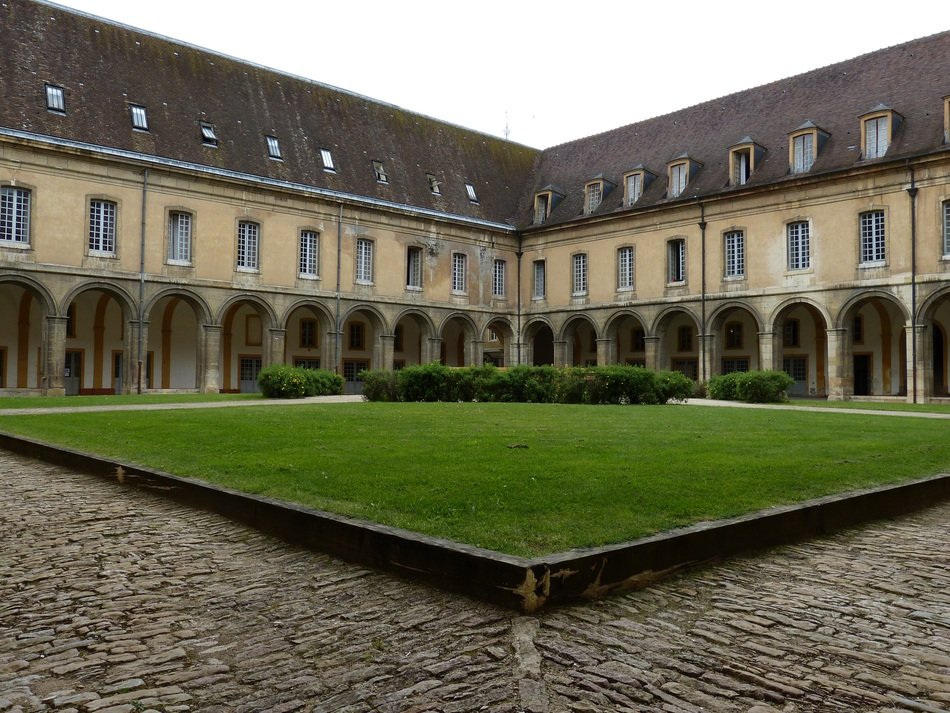 courtyard in the monastery of the French city of cluny