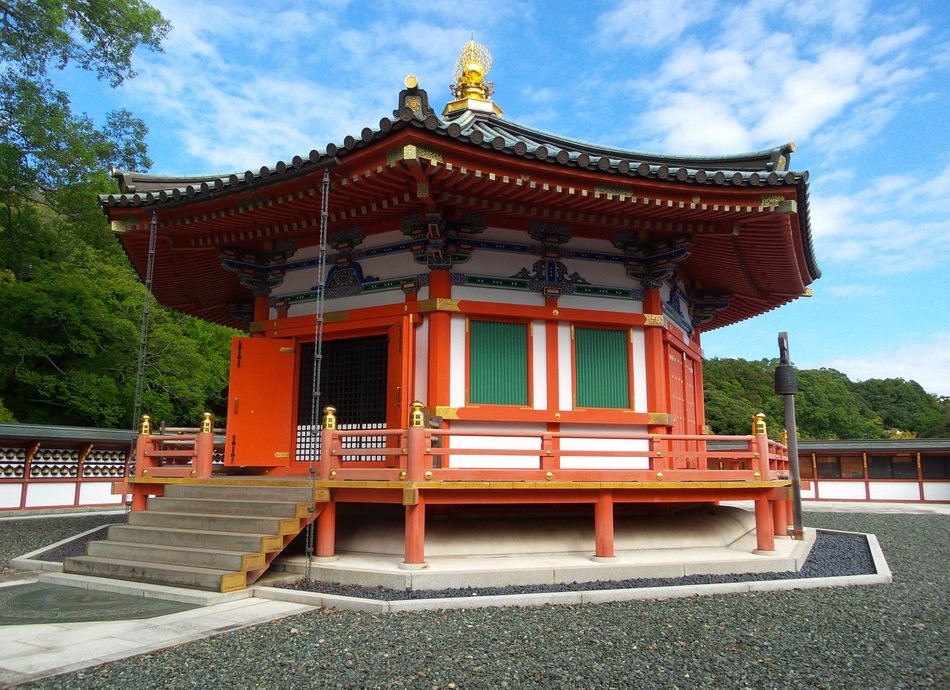temple in japan near green bushes