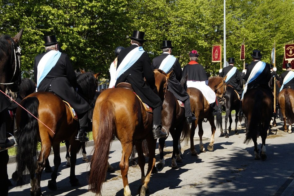 horse procession to the ascension of christ in Upper Swabia