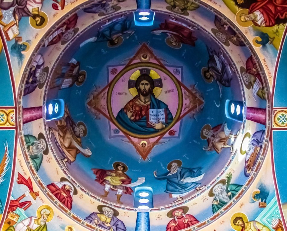 iconography in a church in Pantokrator