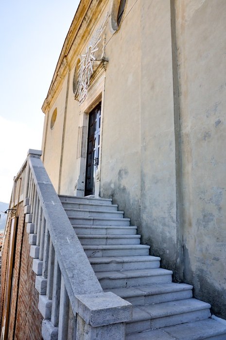 Staircase near a church in Italy