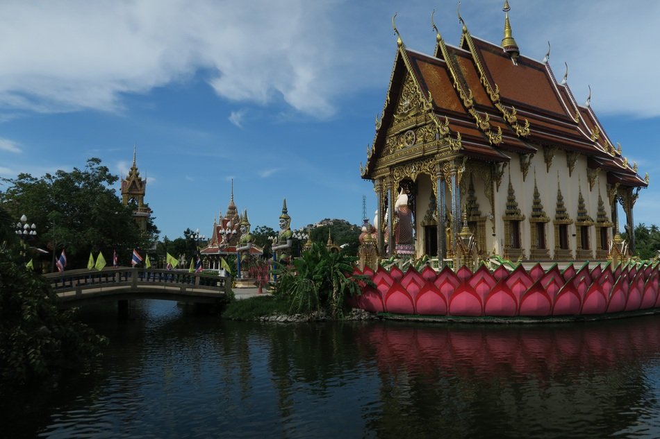 temple complex on the water in thailand