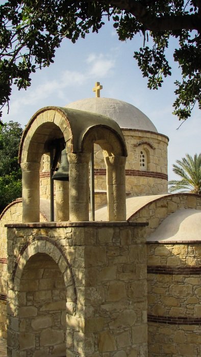 belfry and dome of a church in Protaras