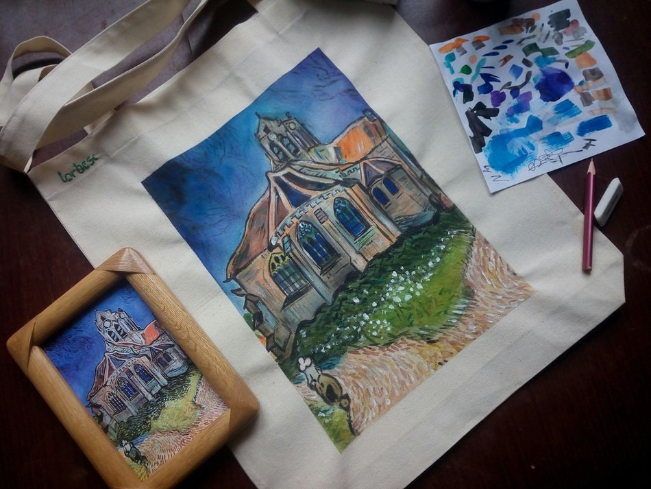 the church at auvers, copy of painting by Vincent Van Gogh, hobby