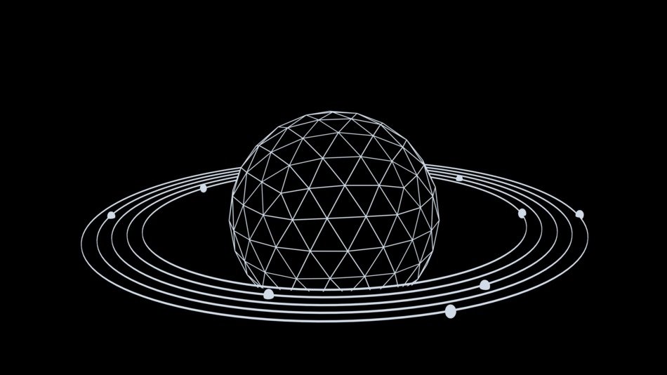 Saturn planet drawing on black background