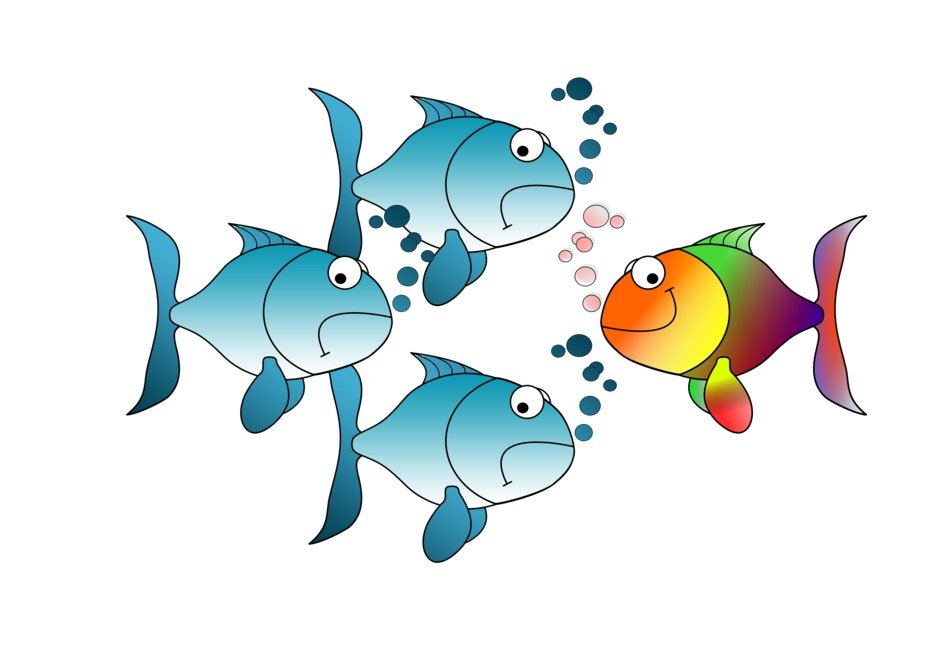 clipart of fish in the opposite direction