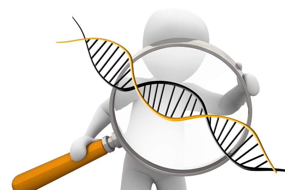 symbol of a deoxyribonucleic acid under the microscope