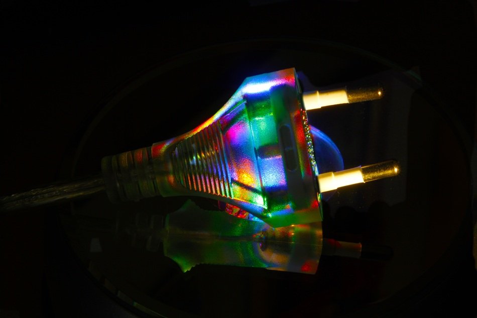 color electric plug in the dark