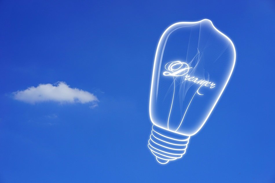 Dream with idea in the sky